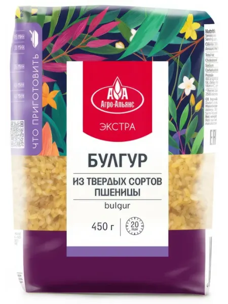 Булгур Агро-Альянс из твердых сортов пшеницы, 450 г