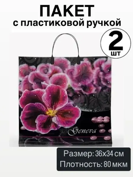 Пакет с пластиковой ручкой Женева (2 штуки)