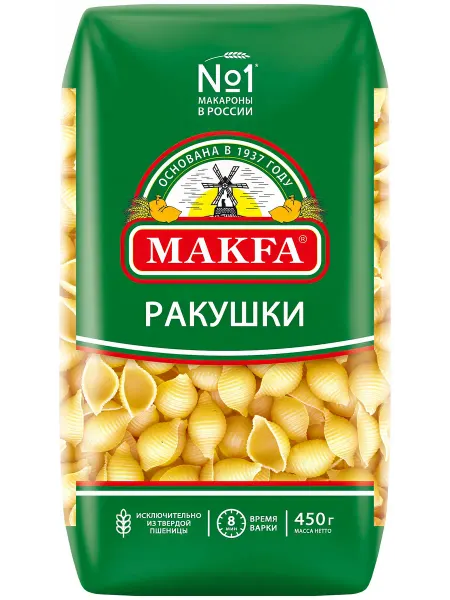Макаронные изделия Makfa Ракушки, 450 г