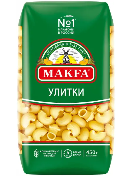 Макаронные изделия Makfa улитки, 450 г