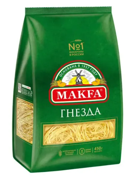 Makfa Макароны "Капеллини" вермишель длинная гнёзда 450 г