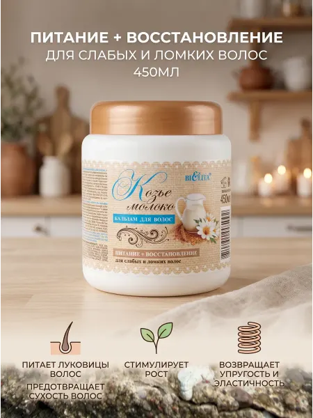 Белита Бальзам для волос козье молоко