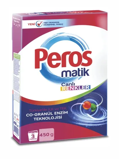 Peros стиральный порошок, автомат, яркость красок, 450 г