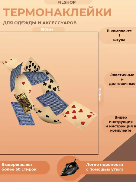 FILSHOP Термонаклейка на одежду Алиса в стране чудес карты