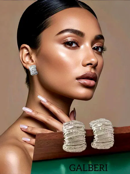 GALBERI JEWELRY Серьги под серебро сережки бижутерия женская усеты
