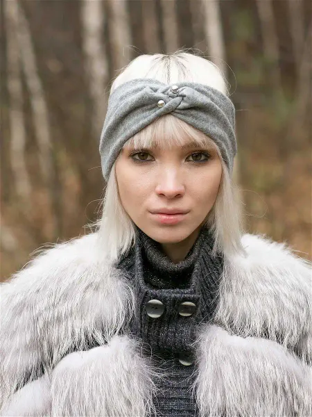 MOOFFI Повязка на голову женская вязаная осень