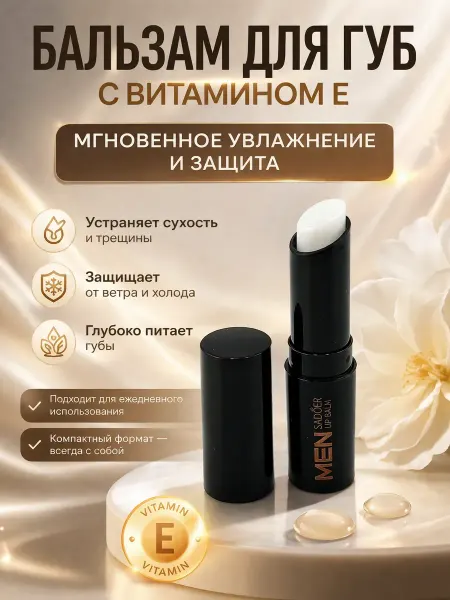 Айсару3 Бальзам для губ мужской витамин Е увлажняющий гигиенический
