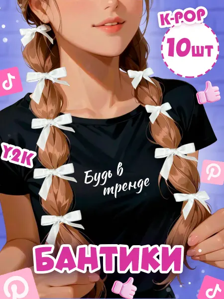МногоРезинок Заколки бантики 10 шт