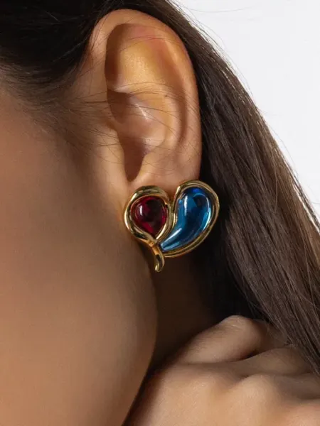 BAZA Jewelry Серьги сердца оригинальные бижутерия женские
