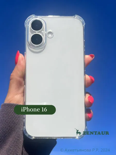 ZENTAUR Чехол на iPhone 16 противоударный прозрачный