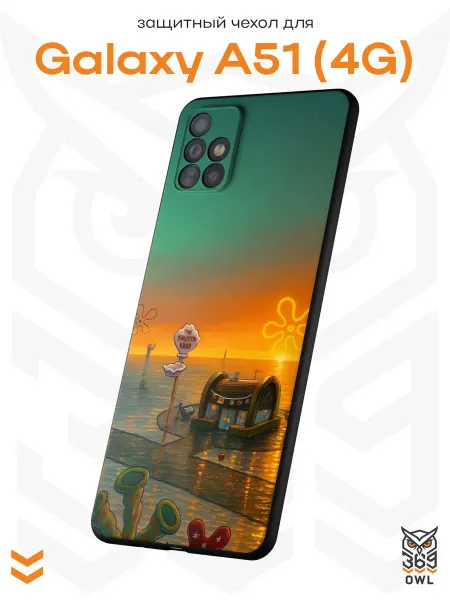 OWL369 Чехол на Samsung A51 4G с принтом Губка Боб
