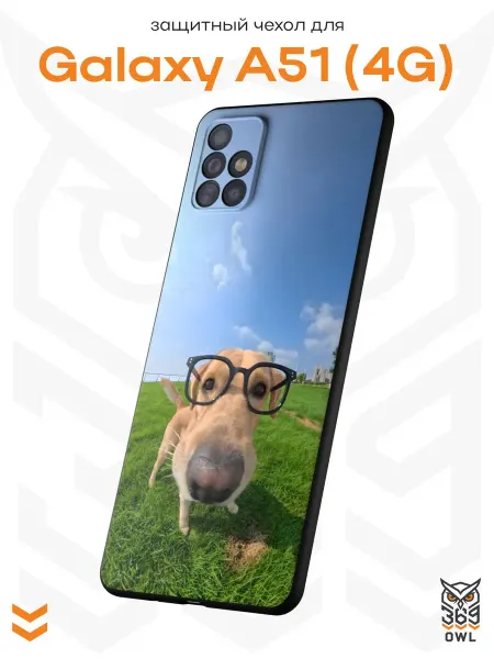 OWL369 Чехол на Samsung A51 4G с принтом Собака мем