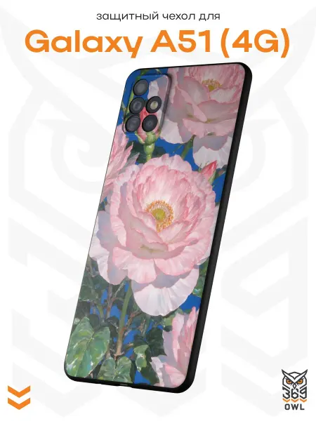 OWL369 Чехол на Samsung A51 4G с принтом Пионы
