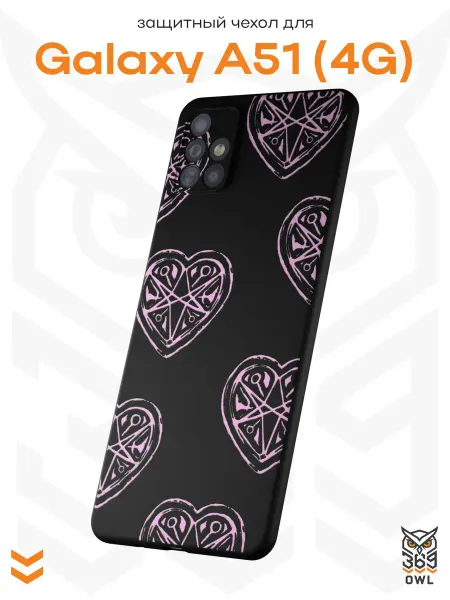OWL369 Чехол на Samsung A51 4G с принтом Сердечки