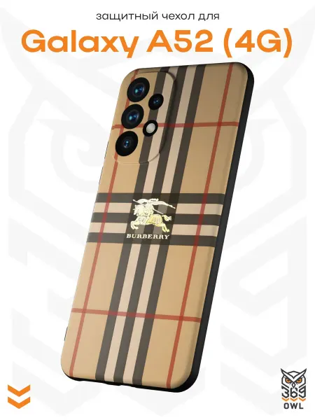 OWL369 Чехол на Samsung A52 4G с принтом в стиле Burberry