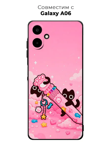Vip Case Чехол на Samsung Galaxy A06 Котята и Розовая Эстетика
