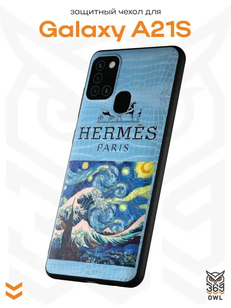 OWL369 Чехол на Samsung A21S с принтом в стиле Hermes