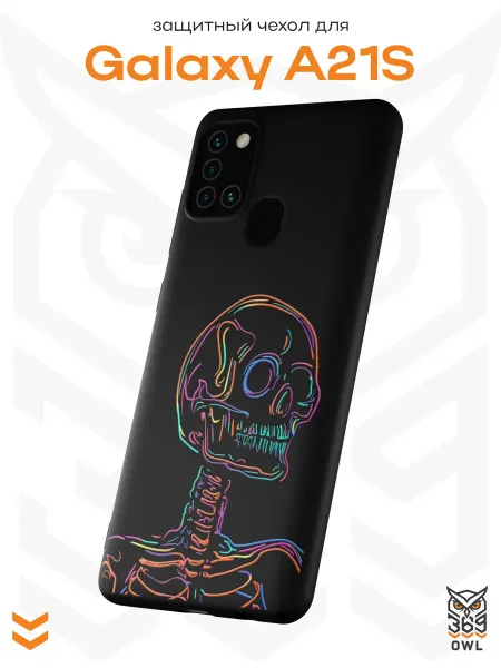 OWL369 Чехол на Samsung A21S с принтом Скелет Y2K