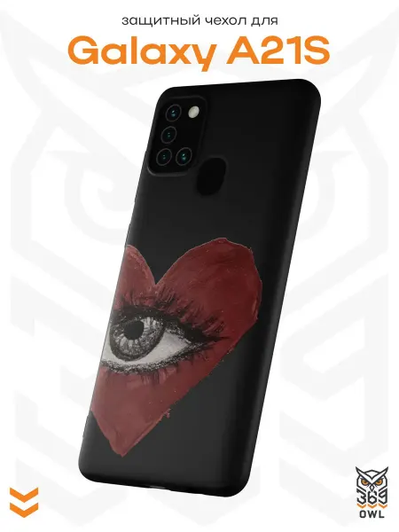 OWL369 Чехол на Samsung A21S с принтом Сердце Y2K