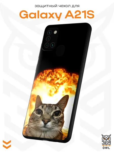 OWL369 Чехол на Samsung A21S с принтом Кот мем