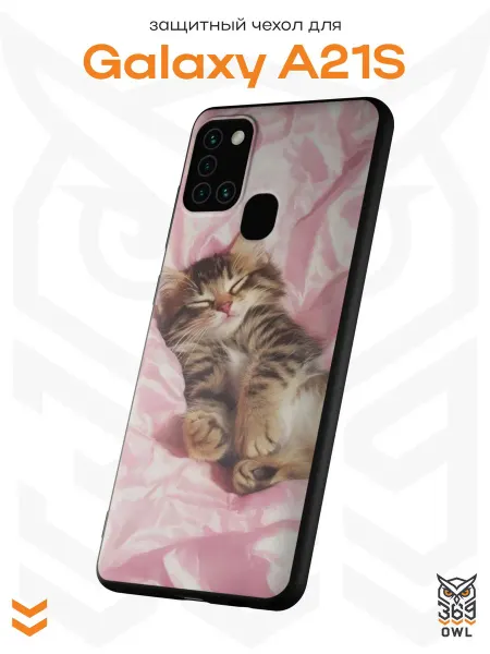 OWL369 Чехол на Samsung A21S с принтом Котенок