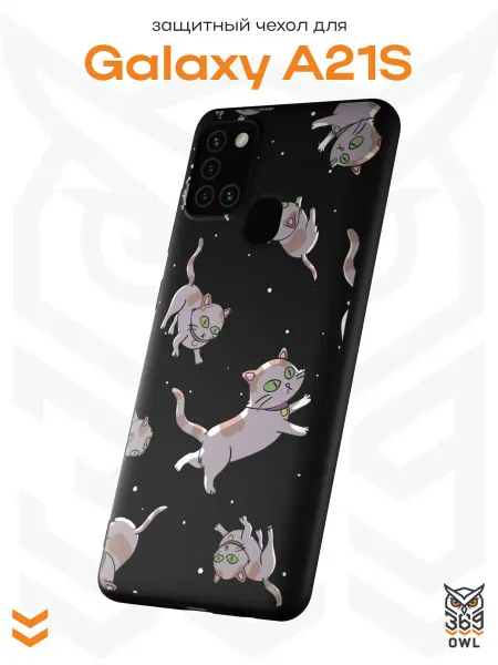 OWL369 Чехол на Samsung A21S с принтом Котики