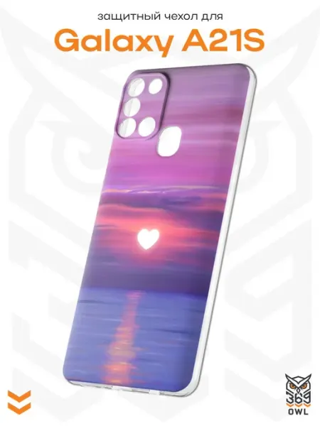 OWL369 Чехол на Samsung A21S с принтом Сердечки
