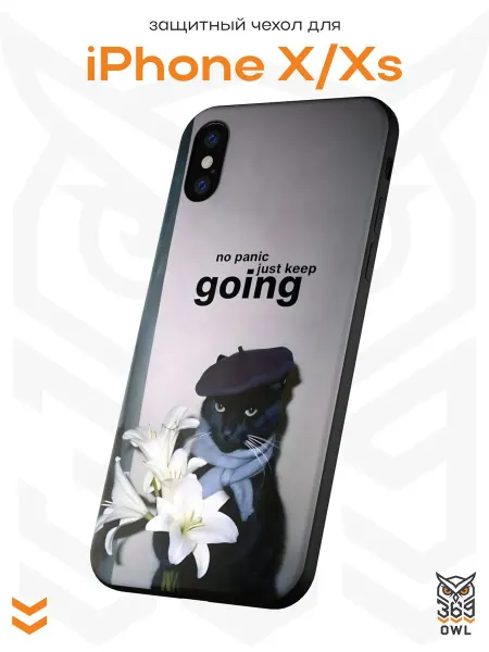 OWL369 Чехол на Apple iPhone X и XS с принтом Котик мем