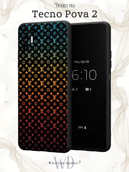What of Design? Чехол на Tecno Pova 2 с принтом Louis Vuitton