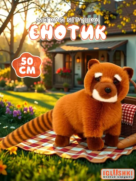 IGLUSHKI Мягкая игрушка енот плюшевый большой