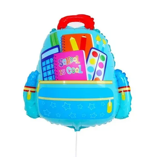 Фольгированный шар фигура Рюкзак, 24"/60 см, для оформления на День Знаний, 1 Сентября