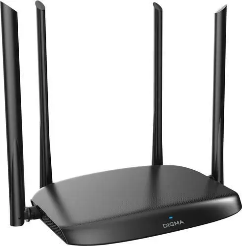 Роутер беспроводной Digma DWR-AC1202 AC1200 10/100/1000BASE-TX черный (упак.:1шт)