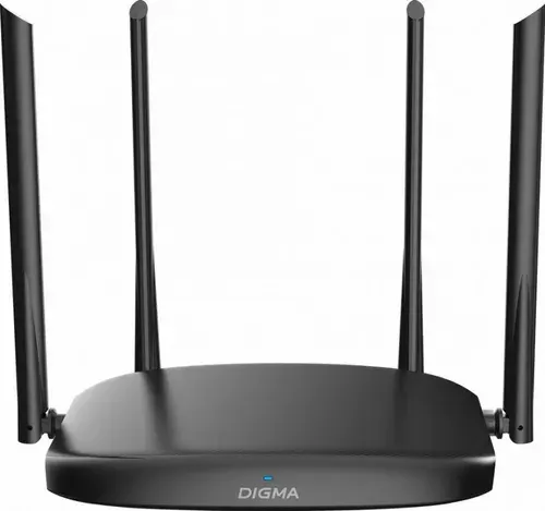 Роутер беспроводной Digma DWR-AC1201 AC1200 10/100BASE-TX черный (упак.:1шт)