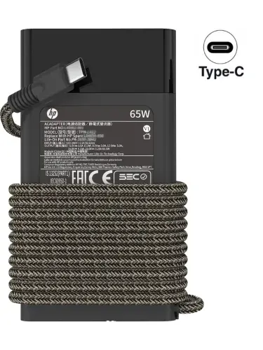 Зарядное устройство для ноутбука HP, Spectre x360 13-ap0003ur, 20V - 3.25A, (Штекер: Type-C) 65 Вт Slim Round