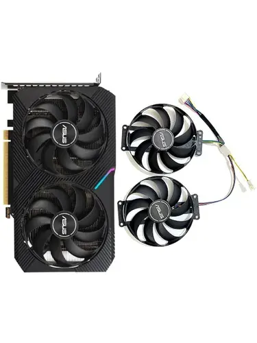 Кулеры для видеокарт Asus DUAL MINI GTX 1660 RTX 2060 2070. 87 мм, 6 pin.