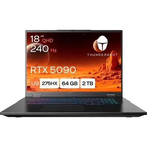 Thunderobot Zero 18 Radiant (JT009100JRU) Ноутбук 18", Intel Core Ultra 9 275HX, RAM 64 ГБ, SSD 2048 ГБ, NVIDIA GeForce RTX 5090 (24 Гб), Windows Home, (JT009100JRU), черный, Русская раскладка