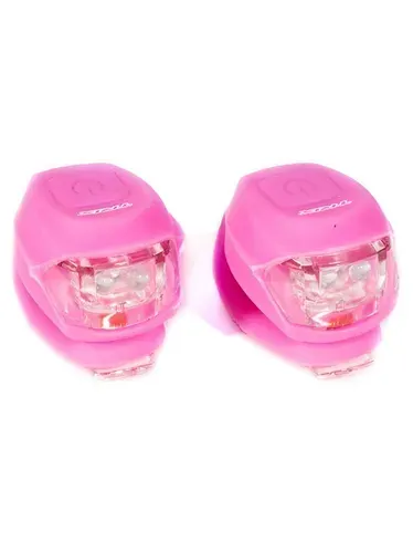 Комплект детских фонарей Trix Little Princess LT-TX-2672B, передний/задний, 2 диода, 3 режима, силикон, розовые