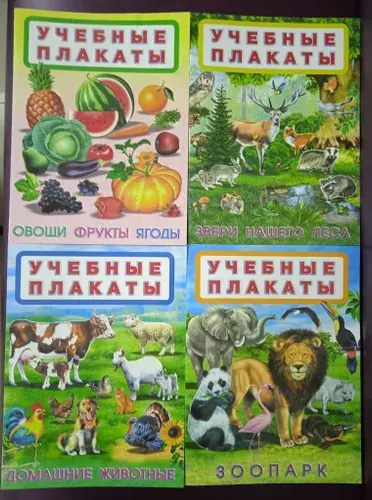 Комплект из 4 учебных плакатов.В каждой книжке по 3 плаката формата А 3.