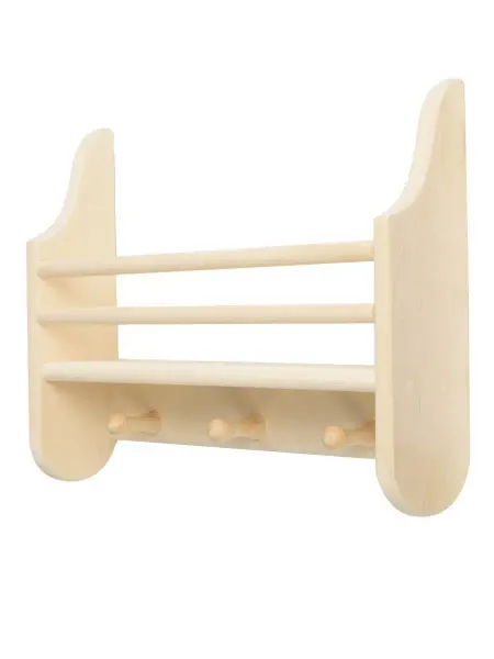 KETT-UP Полка настенная ECO Holzmöbel деревянная, 3 крючка