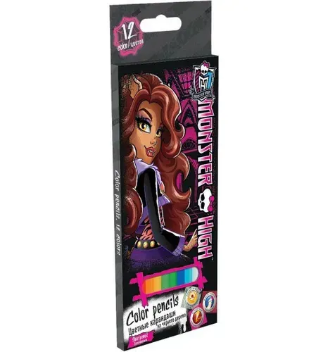 Monster High Карандаш, толщина: 3 мм, 12 шт.