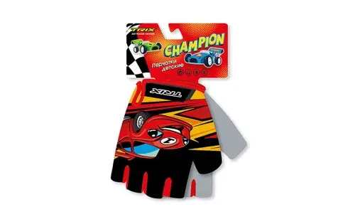 Перчатки Trix nw Champion детские, 5XS, коротк. пальцы, гелев. вставки, дышащая лайкра/искусств. замша, антискользящие GL-TX-CHAMPION-5XS-0
