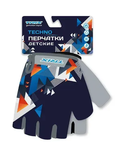 Перчатки Trix Nw Techno детские, 6XS гелев. вставки лайкра/искусств. замша, антискользящие GL-TX-TECHNO-6XS-0