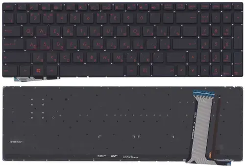 Клавиатура для Asus GL752V Красная с подсветкой p/n: 90NB09Y1-R30200, 90NB09X1-R30200