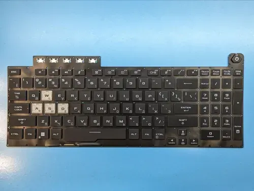 Клавиатура для ноутбука Asus TUF Gaming A15 FX506 черная, белые кнопки, с подсветкой