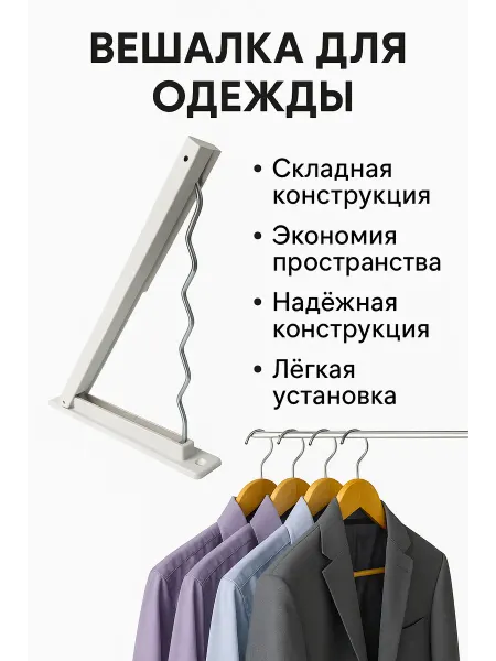 ВитАлинаДом Вешалка настенная складная для одежды