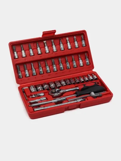 Набор торцевых головок-бит Hongtuo Tools, с трещоткой, 46 предметов