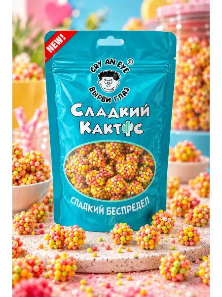 Сладкий Кактус Шокому жевательный мармелад, хрустящие кислые конфеты 100 г