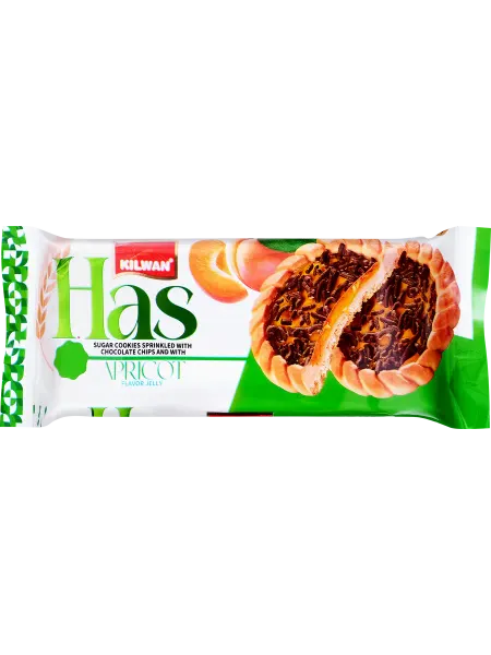 Печенье сахарное HAS с желе со вкусом абрикоса посыпка шоко