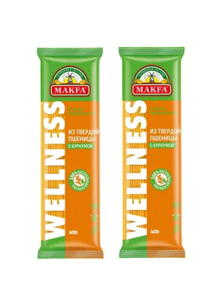 Makfa Макароны Wellness спагетти с куркумой 0,4 кг, 2 уп