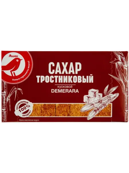 Сахар АШАН Красная птица Экстра кусковой белый, 0.5